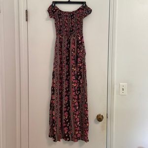 Off shoulder floral maxi dress